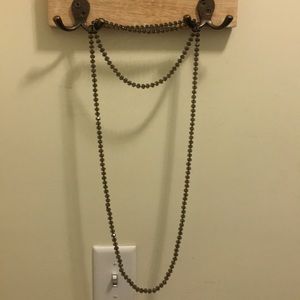 Long charcoal grey beaded necklace